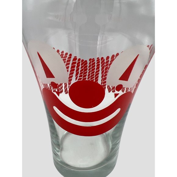 Vintage Clown Themed Large Glass Tumbler 32 Ounce 7" Tall Circus Collectible - Picture 3 of 5